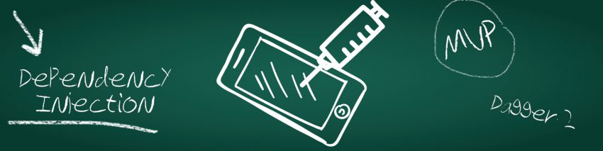 White vector drawing on a green chalkboard of a smart phone being injected with a syringe