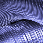 Twisted, flexible, silver ventilation pipe